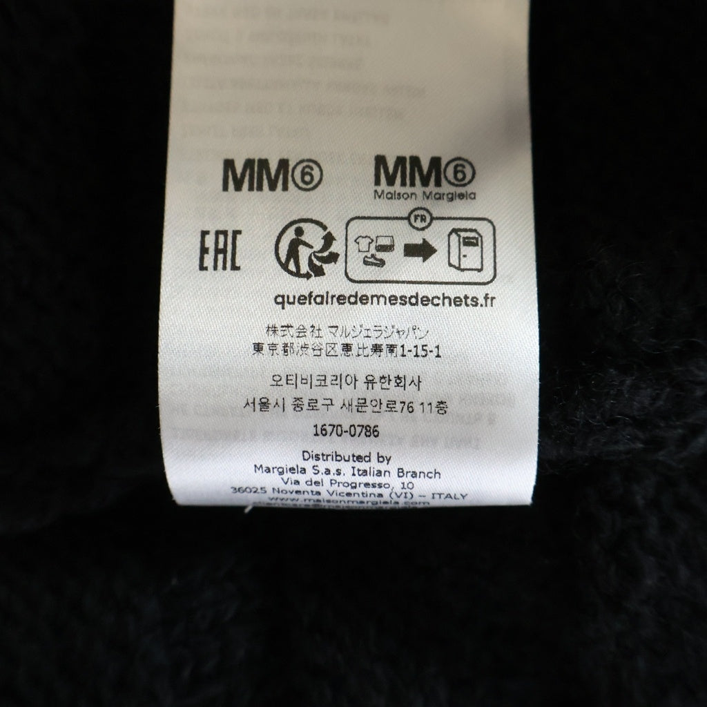 MM6 Maison Margiela(エムエムシックスメゾンマルジェラ) 25AW ダメージ加工 ニットカーディガン ブラック SH0HP0005 M13040