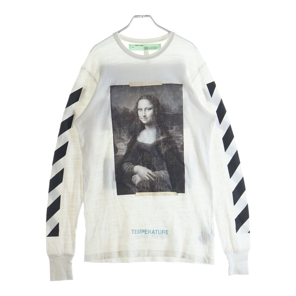 OFF-WHITE(オフホワイト) 18SS DIAG MONALISA モナリザ デザイン クルーネック ロングスリーブ 長袖Tシャツ カットソー ホワイト OMAB001S18001012