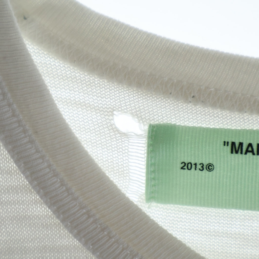 OFF-WHITE(オフホワイト) 18SS DIAG MONALISA モナリザ デザイン クルーネック ロングスリーブ 長袖Tシャツ カットソー ホワイト OMAB001S18001012