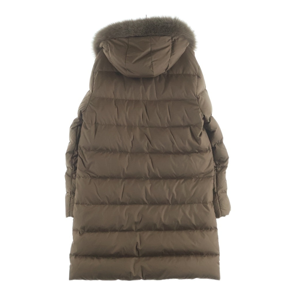 MONCLER(モンクレール) VALENTINE ヴァレンティーヌ レディース ファー ロングダウンジャケット ブラウン 49351-90-69950