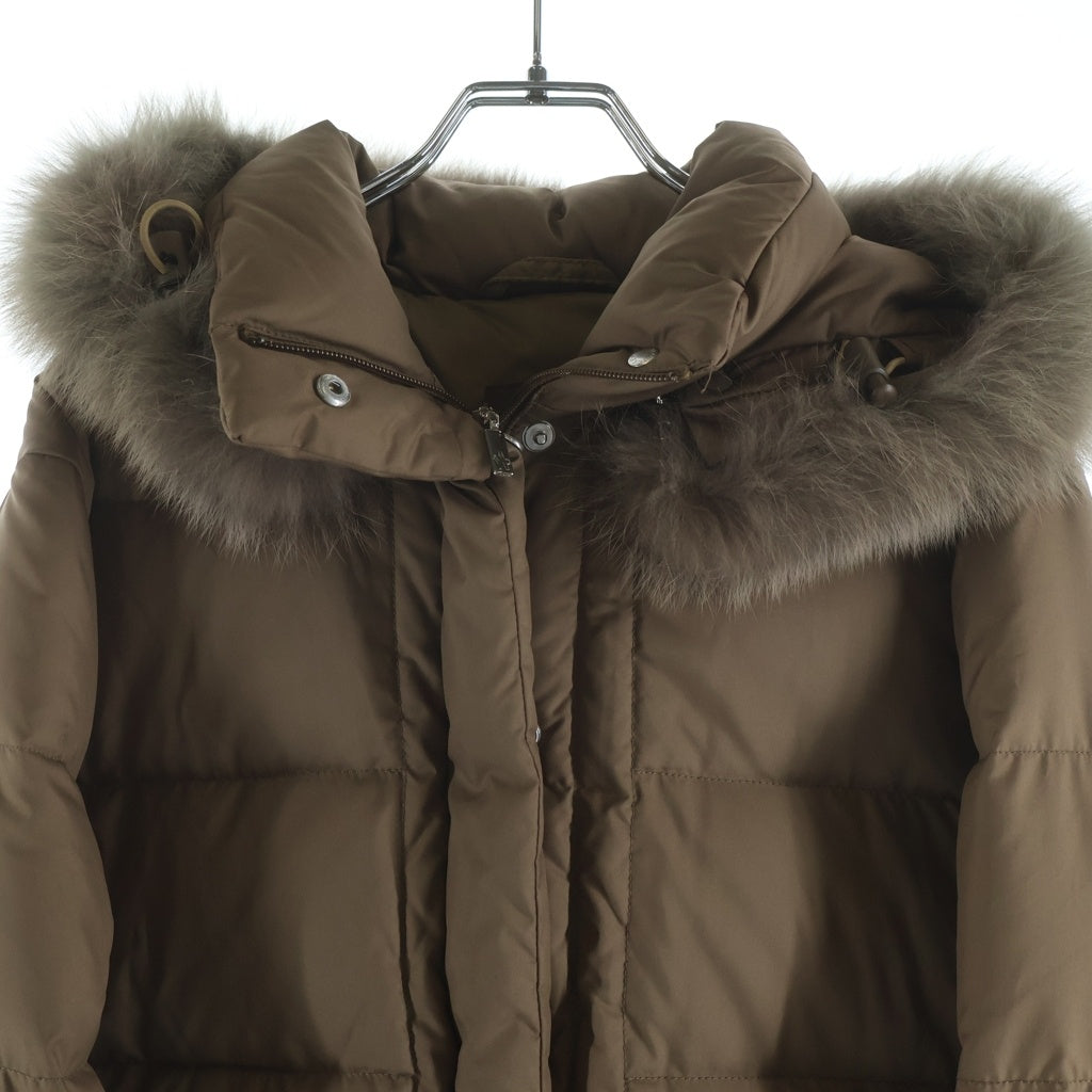 MONCLER(モンクレール) VALENTINE ヴァレンティーヌ レディース ファー ロングダウンジャケット ブラウン 49351-90-69950