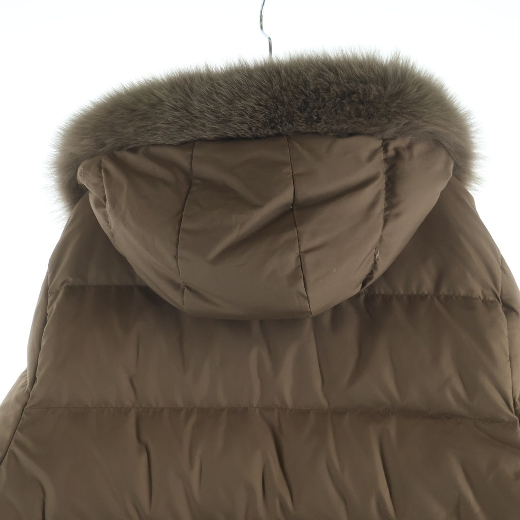 MONCLER(モンクレール) VALENTINE ヴァレンティーヌ レディース ファー ロングダウンジャケット ブラウン 49351-90-69950