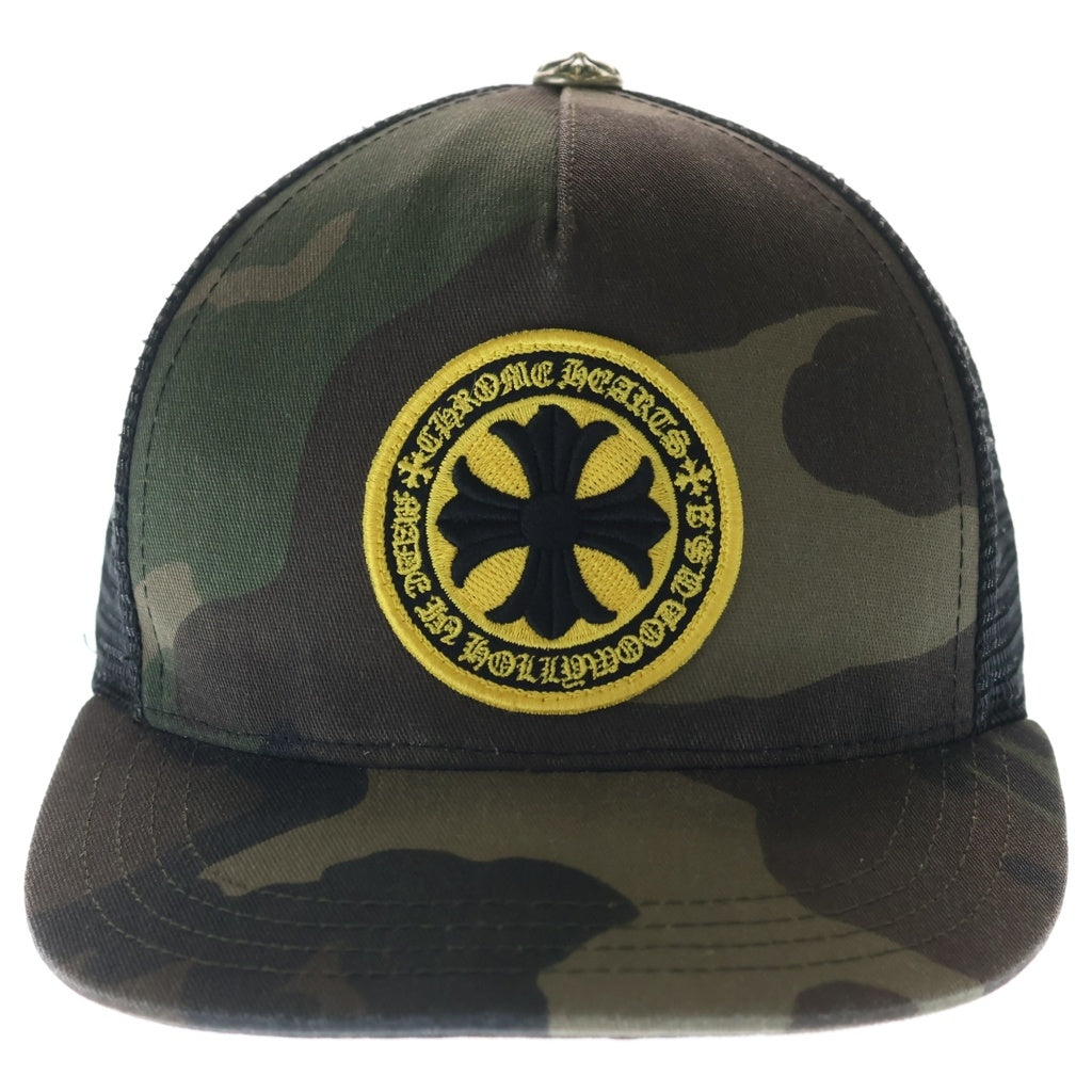 CHROME HEARTS(クロムハーツ) YELLOW CH PLUS TRACKER CAP CHプラスパッチ クロスボール付 メッシュ カモフラ トラッカーキャップ 帽子 カーキ/イエロー
