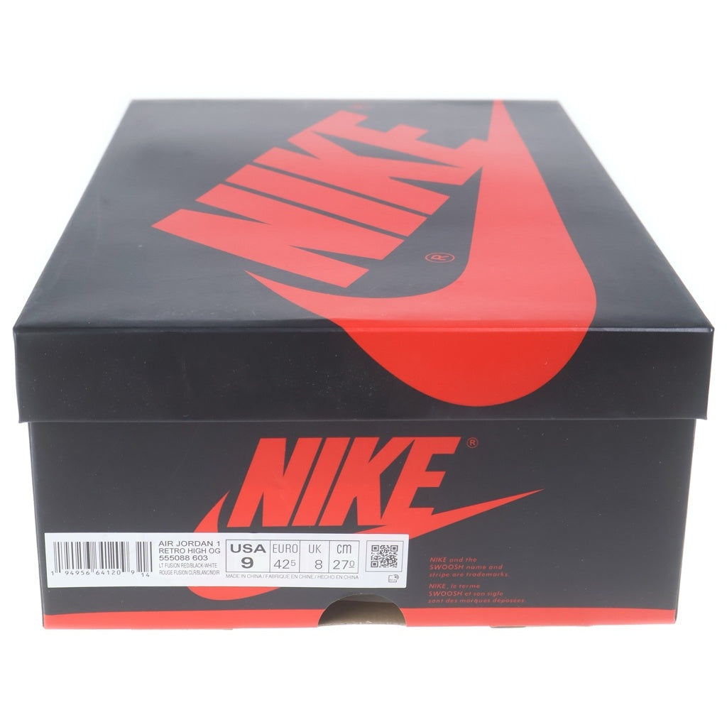 NIKE(ナイキ) AIR JORDAN1 HIGH OG LIGHT FUSION RED 555088-603 エアジョーダン1 ライトフュージョンレッド ハイカットスニーカー マルチ US9/27cm