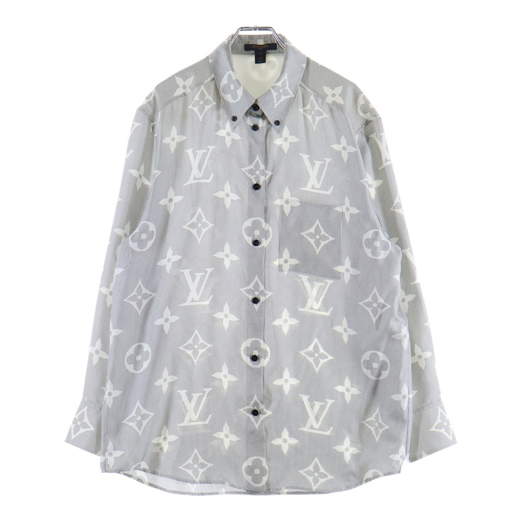 LOUIS VUITTON(ルイヴィトン) 23SS インバーテッドマヒナモノグラムマスキュリン 長袖シャツ レディース グレー RW231W RV6 FOBL08