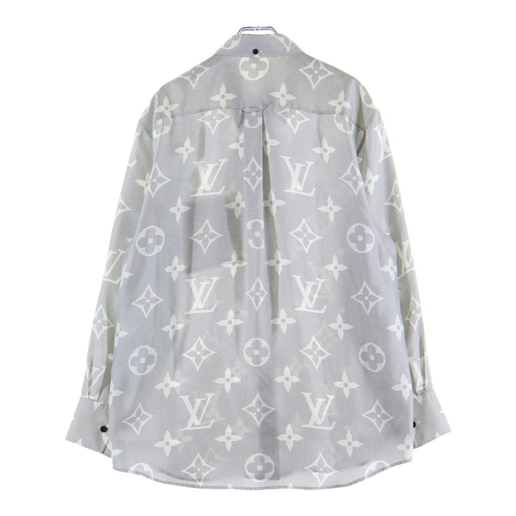 LOUIS VUITTON(ルイヴィトン) 23SS インバーテッドマヒナモノグラムマスキュリン 長袖シャツ レディース グレー RW231W RV6 FOBL08
