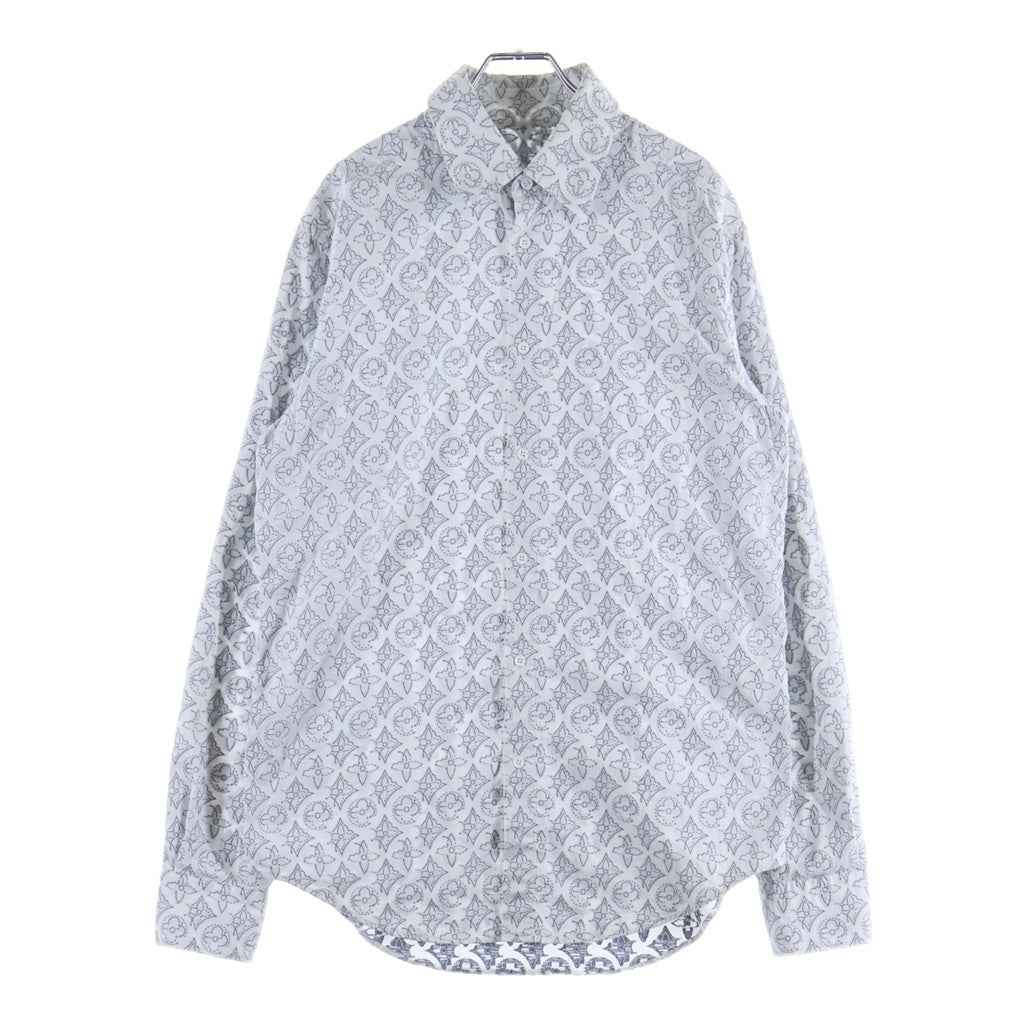 LOUIS VUITTON(ルイヴィトン) 21AW モノグラムフラワーパターン コットン長袖シャツ 総柄 グレー RM212Q EO4 HLS43W