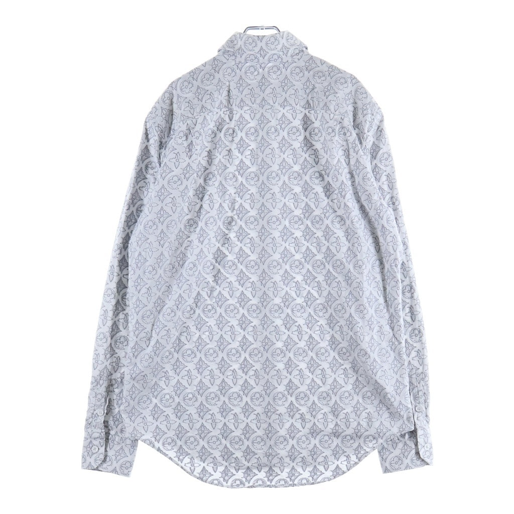 LOUIS VUITTON(ルイヴィトン) 21AW モノグラムフラワーパターン コットン長袖シャツ 総柄 グレー RM212Q EO4 HLS43W