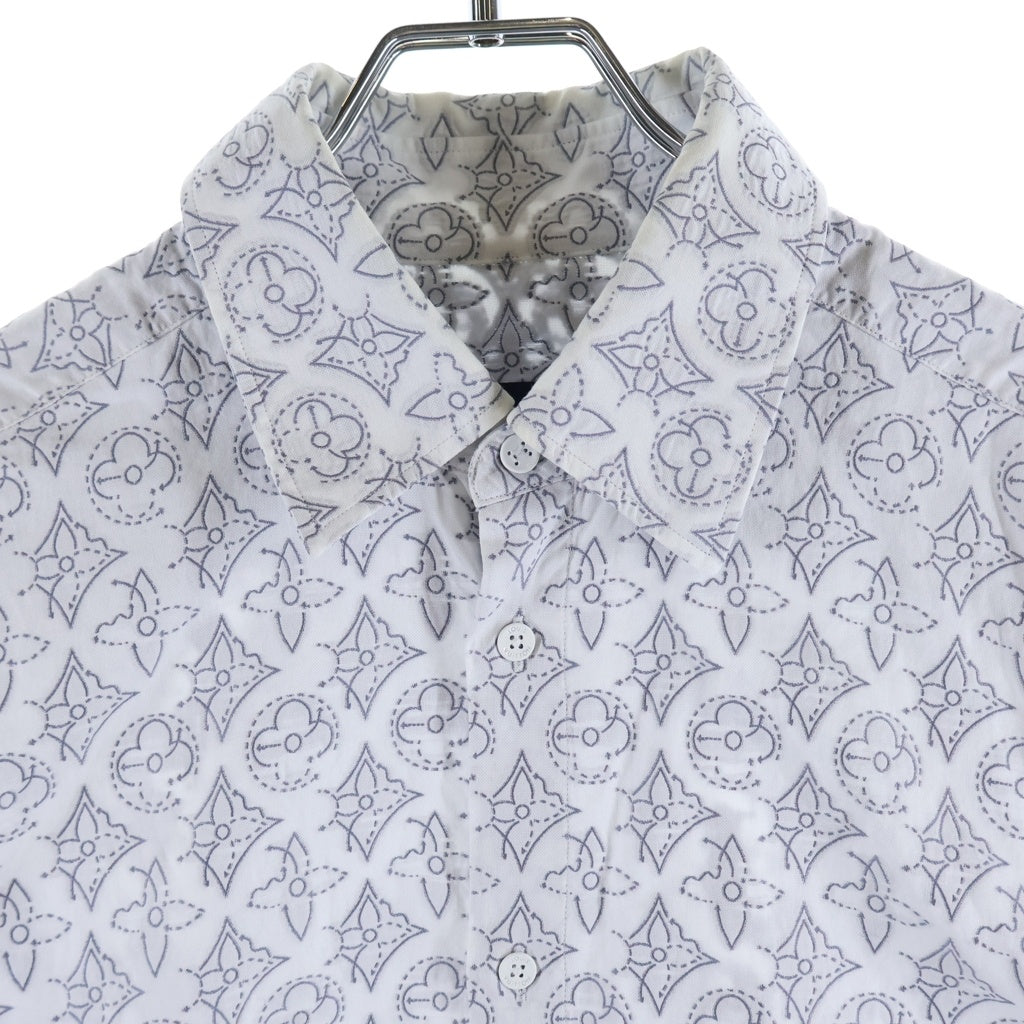 LOUIS VUITTON(ルイヴィトン) 21AW モノグラムフラワーパターン コットン長袖シャツ 総柄 グレー RM212Q EO4 HLS43W