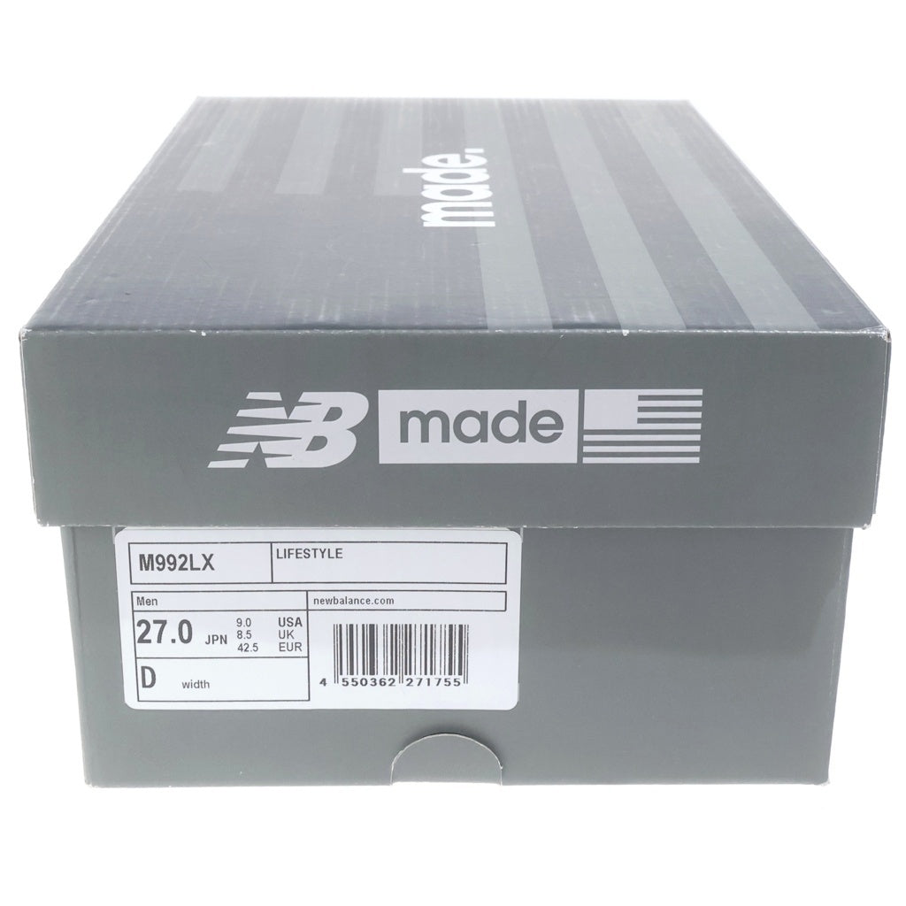New Balance(ニューバランス) M992LX スウェード ローカットスニーカー ブラウン US9/27cm