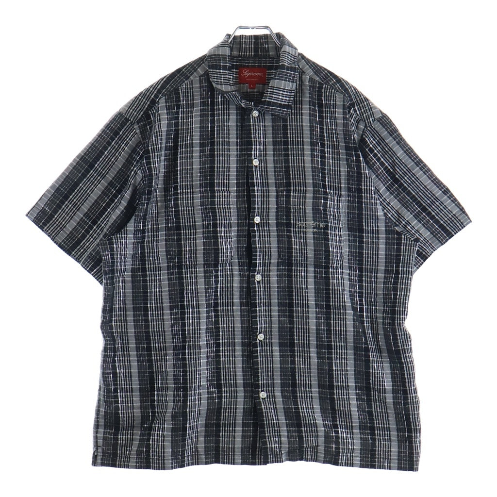 SUPREME(シュプリーム) 23SS Metalic Plaid Shirt メタリック プレイド 半袖シャツ ブラック