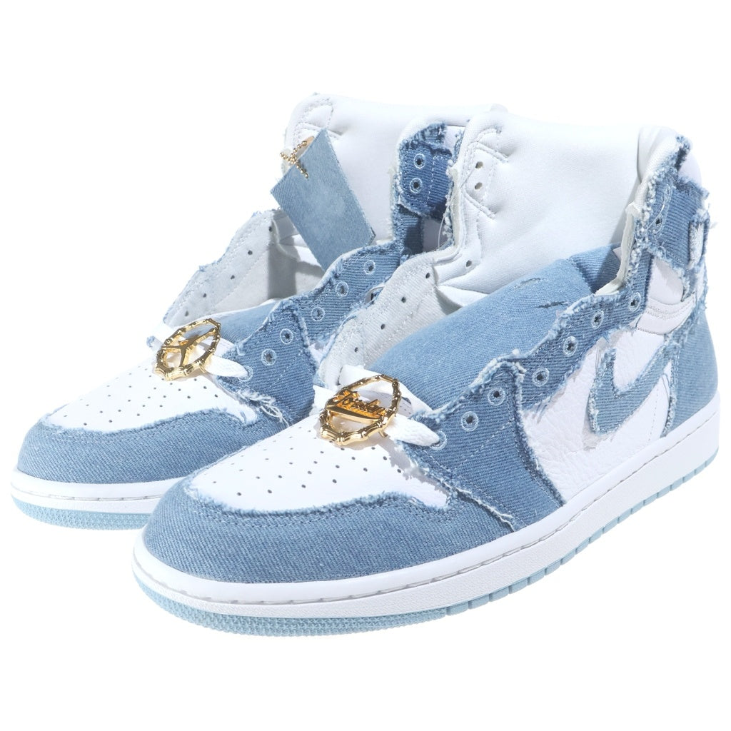 NIKE(ナイキ) WMNS AIR JORDAN 1 HIGH OG DENIM DM9036-104 ウィメンズ エアジョーダン1 デニム ハイカットスニーカー ホワイト/ブルー US12/29cm