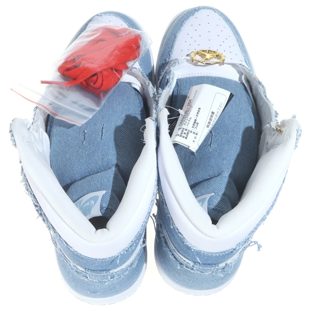 NIKE(ナイキ) WMNS AIR JORDAN 1 HIGH OG DENIM DM9036-104 ウィメンズ エアジョーダン1 デニム ハイカットスニーカー ホワイト/ブルー US12/29cm