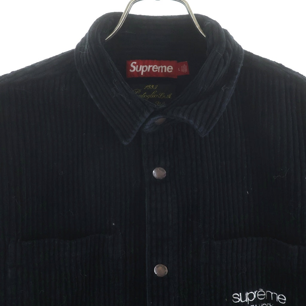 SUPREME(シュプリーム) 24AW Wide Wale Corduroy Snap Shirt ワイド コーデュロイ スナップボタン 長袖シャツ ブラック -