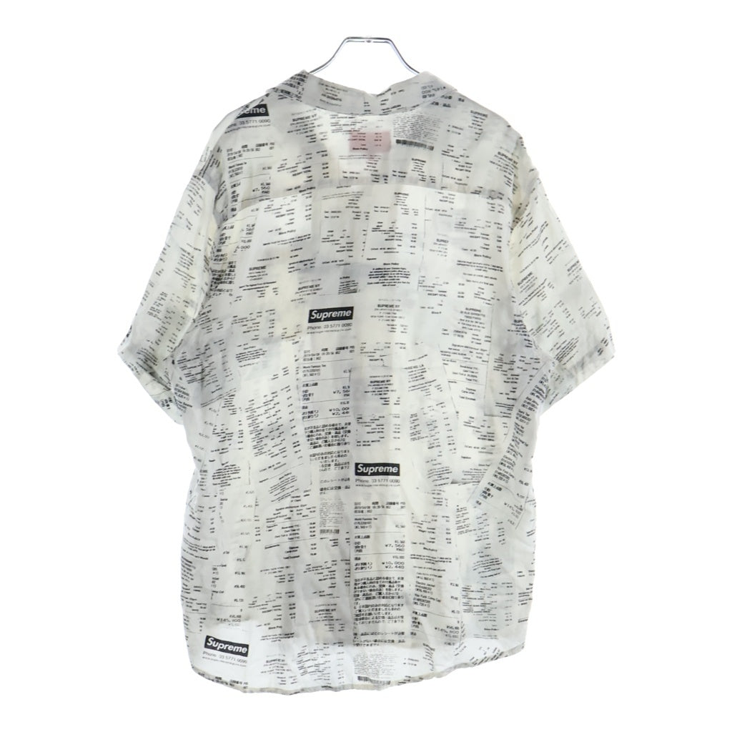 SUPREME(シュプリーム) 20AW Receipts Rayon S/S Shirt レシート総柄プリント レーヨン 半袖シャツ ホワイト
