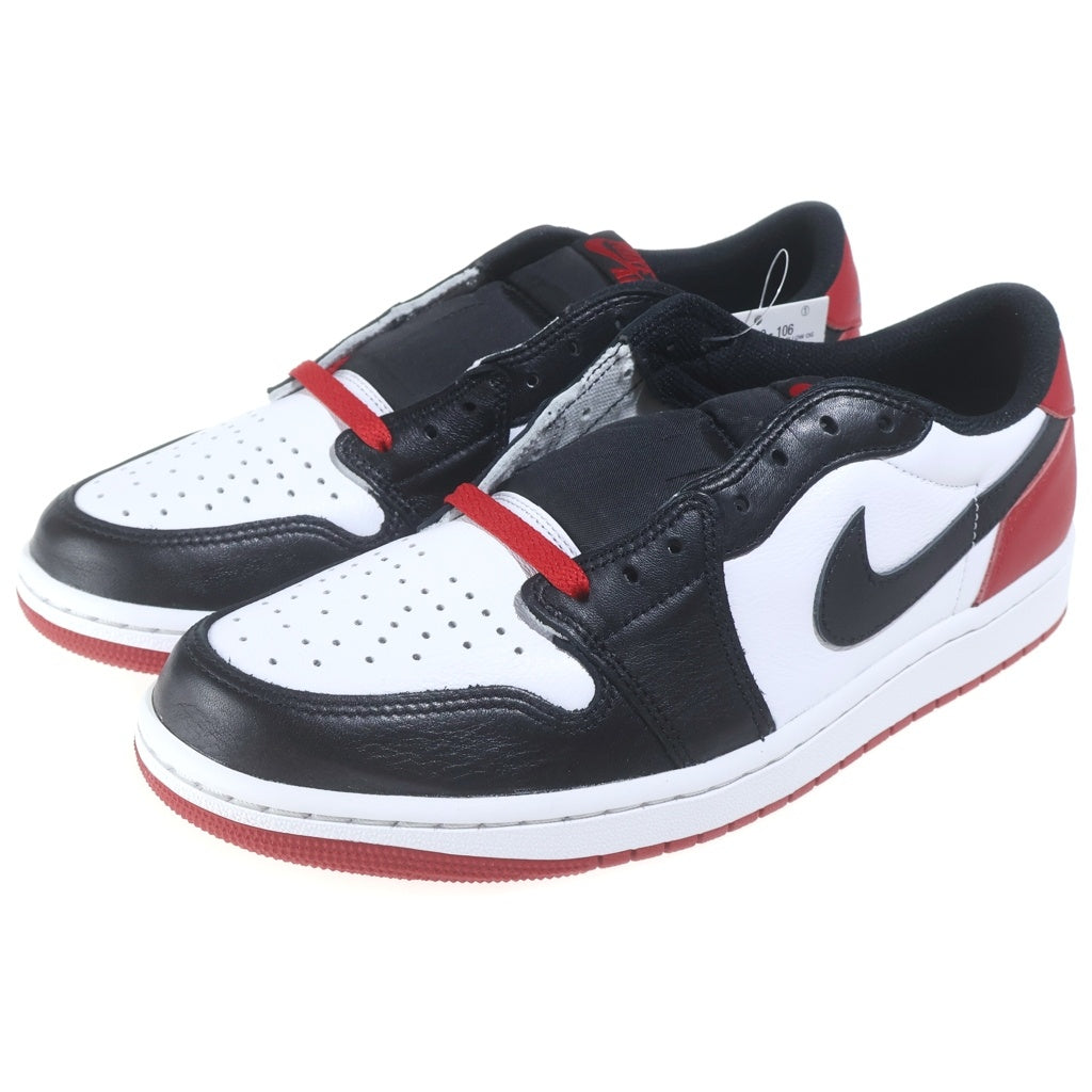 NIKE(ナイキ) AIR JORDAN 1 RETRO LOW OG BLACK TOE エアジョーダン1 レトロ ロー ブラックトゥ ローカットスニーカー ホワイト/ブラック/レッド US10/28cm CZ0790-106