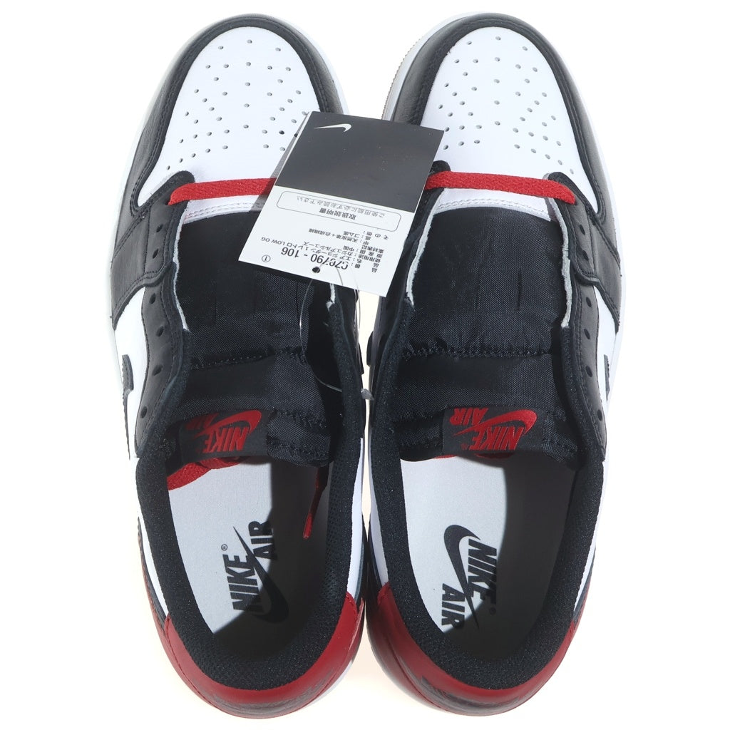 NIKE(ナイキ) AIR JORDAN 1 RETRO LOW OG BLACK TOE エアジョーダン1 レトロ ロー ブラックトゥ ローカットスニーカー ホワイト/ブラック/レッド US10/28cm CZ0790-106