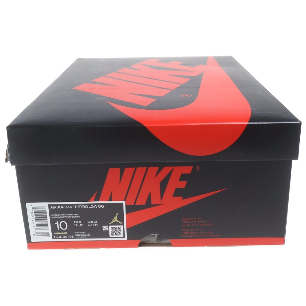 NIKE(ナイキ) AIR JORDAN 1 RETRO LOW OG BLACK TOE エアジョーダン1 レトロ ロー ブラックトゥ ローカットスニーカー ホワイト/ブラック/レッド US10/28cm CZ0790-106