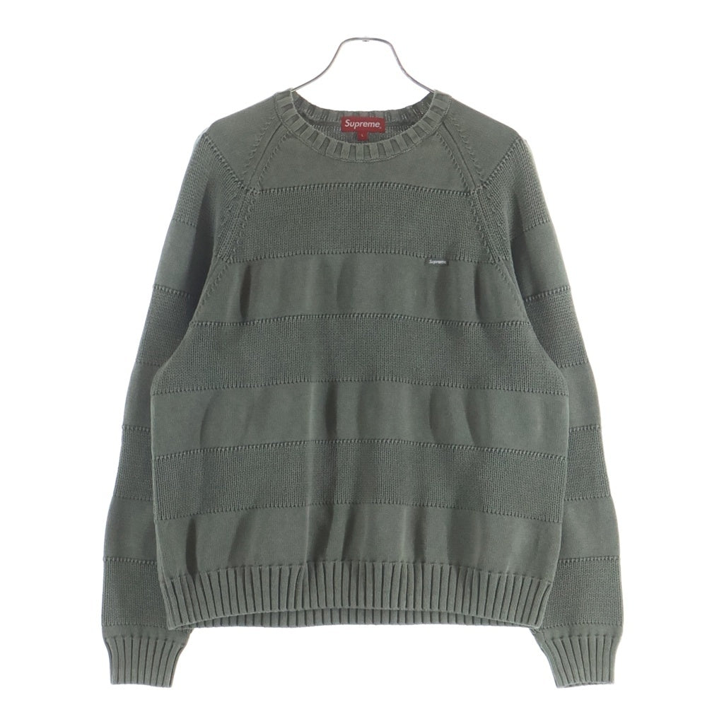 SUPREME(シュプリーム) 23SS Small Box Stripe Sweater シュプリーム スモールボックス ストライプ セーター カーキ -