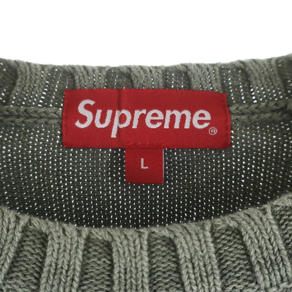 SUPREME(シュプリーム) 23SS Small Box Stripe Sweater シュプリーム スモールボックス ストライプ セーター カーキ -