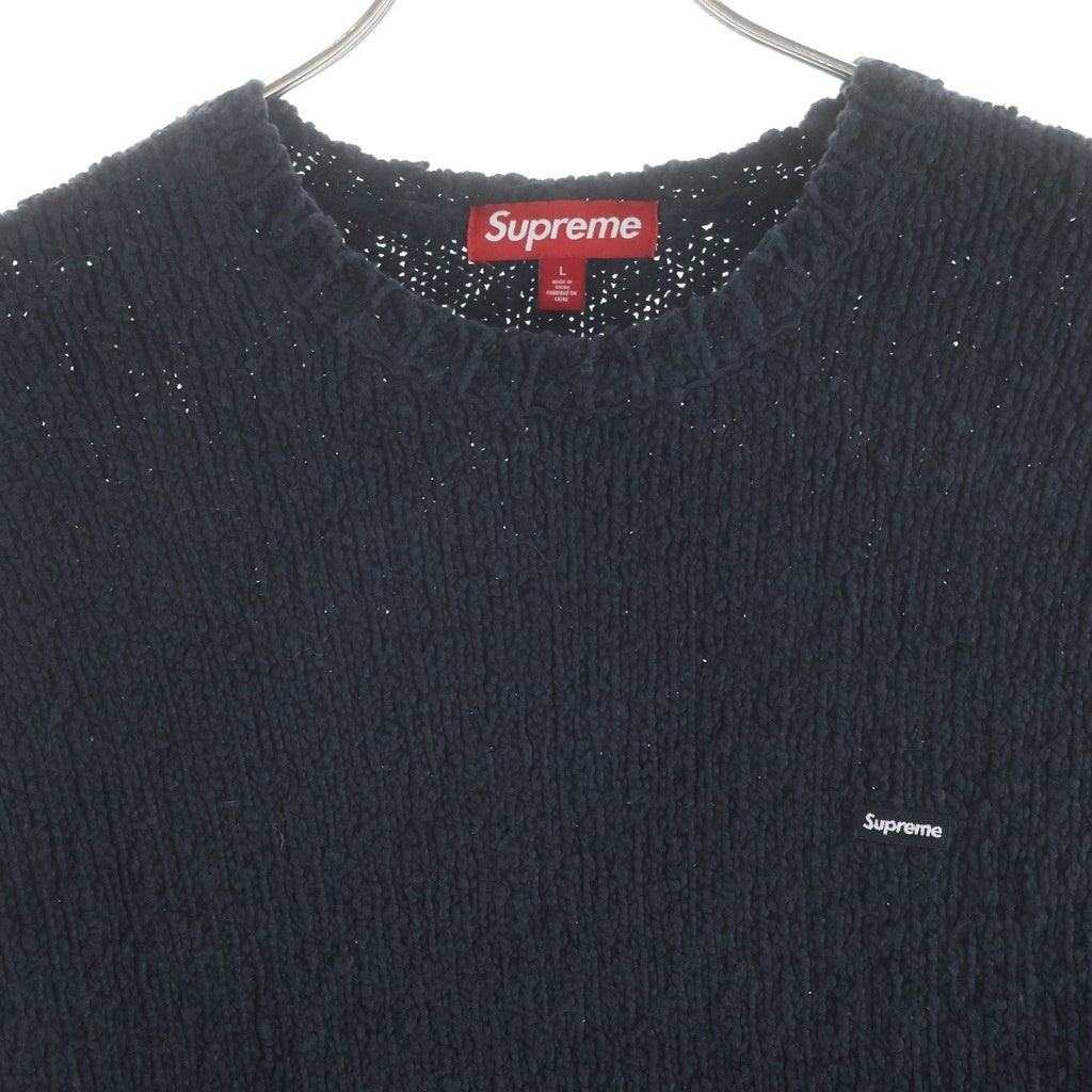 SUPREME(シュプリーム) 24SS Boucle Small Box Sweater ブークレ スモールボックスロゴ ニットセーター ブラック