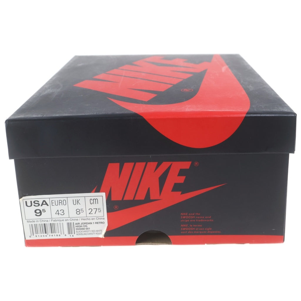 NIKE(ナイキ) 【観賞用 2016年製】 AIR JORDAN 1 RETRO HIGH OG BANNED BRED エアジョーダン1 バーンド ブレッド ハイカットスニーカー ブラック/レッド US9.5/27.5cm 555088-001