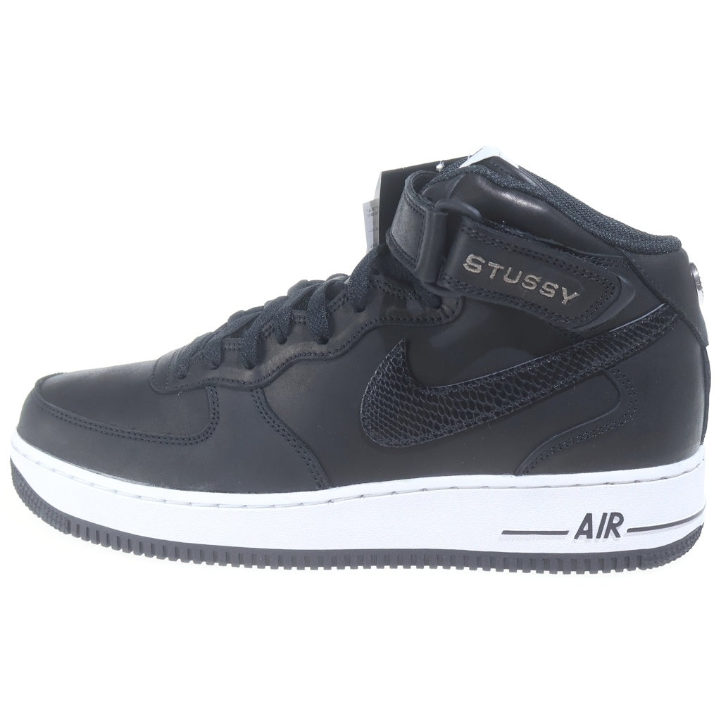 NIKE(ナイキ) ×STUSSY AIR FORCE 1 MID BLACK SNAKESKIN DJ7840-001 ステューシー エアフォースワン ミッドカットスニーカー ブラック US10/28cm