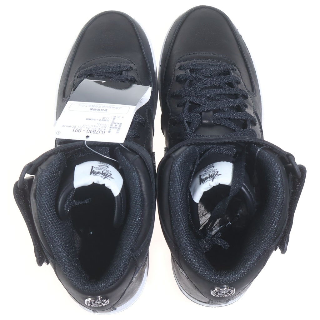 NIKE(ナイキ) ×STUSSY AIR FORCE 1 MID BLACK SNAKESKIN DJ7840-001 ステューシー エアフォースワン ミッドカットスニーカー ブラック US10/28cm
