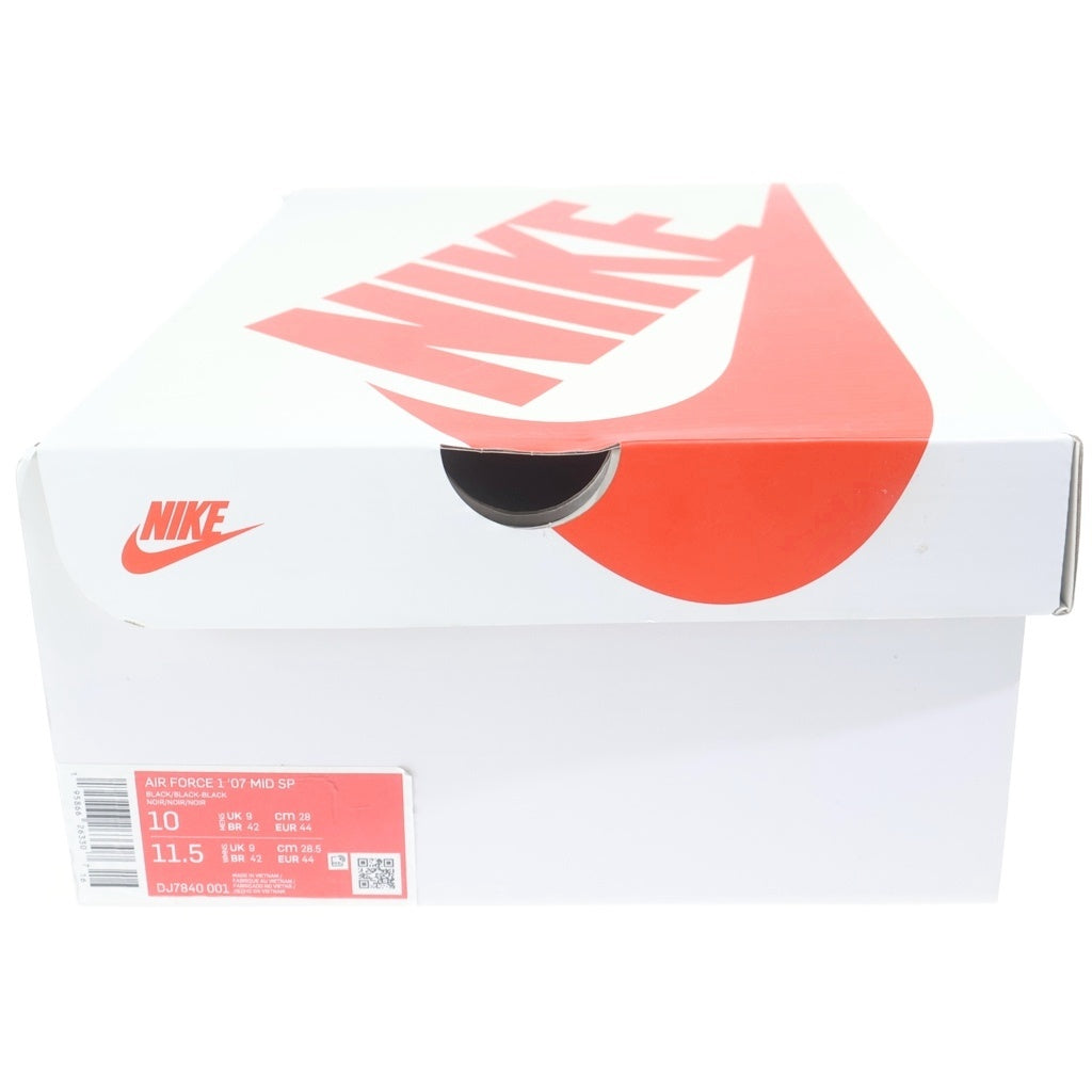 NIKE(ナイキ) ×STUSSY AIR FORCE 1 MID BLACK SNAKESKIN DJ7840-001 ステューシー エアフォースワン ミッドカットスニーカー ブラック US10/28cm