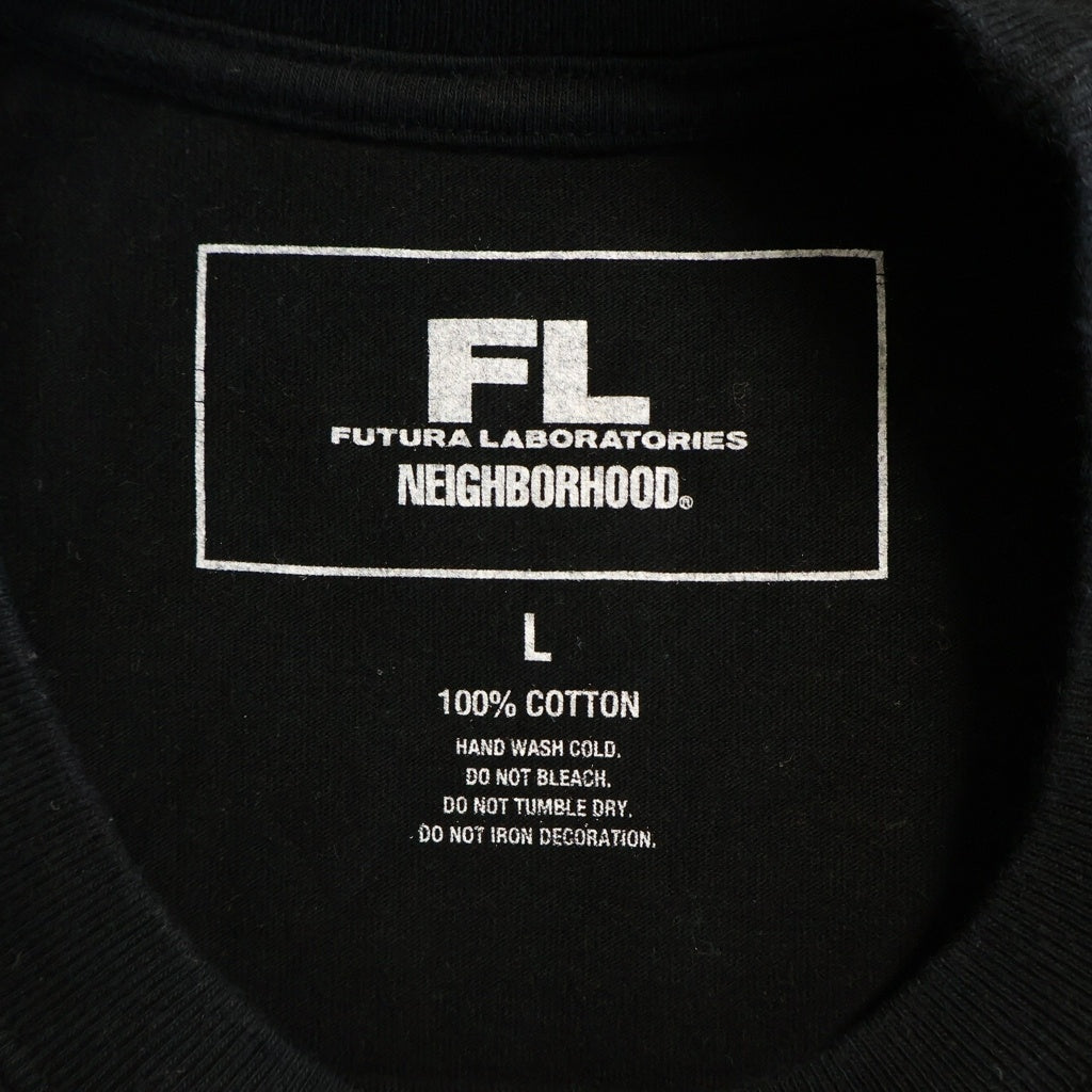 NEIGHBORHOOD(ネイバーフッド) 22AW ×FUTURA LABORATORIES フューチュララボラトリーズ クルーネック長袖Tシャツカットソー ブラック