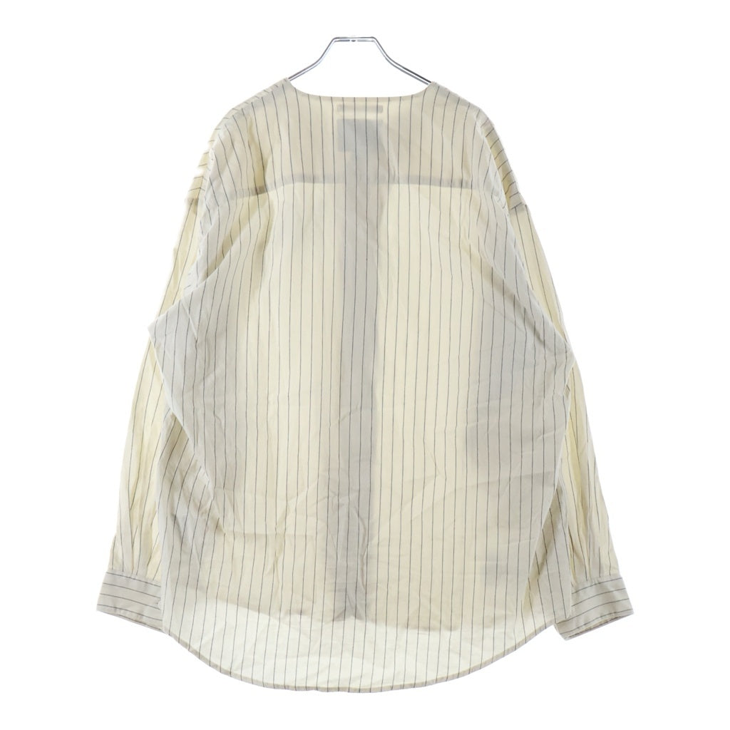 WTAPS(ダブルタップス) 22AW WT ストライプ ベースボール長袖シャツ ホワイト 222TQDT-SHM01