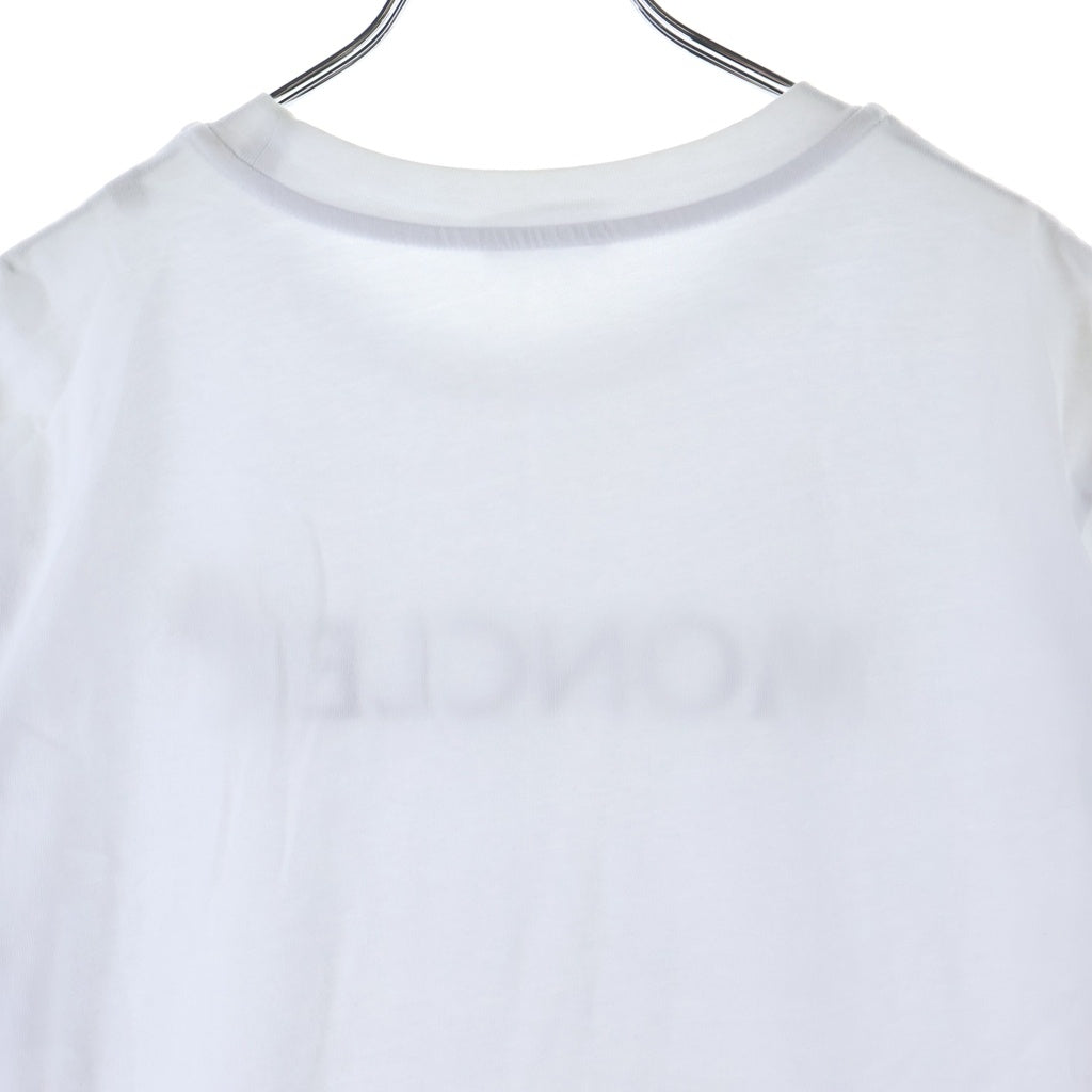 MONCLER(モンクレール) 23AW フロッキーロゴプリント クルーネック半袖Tシャツ カットソー ホワイト I20918C00047