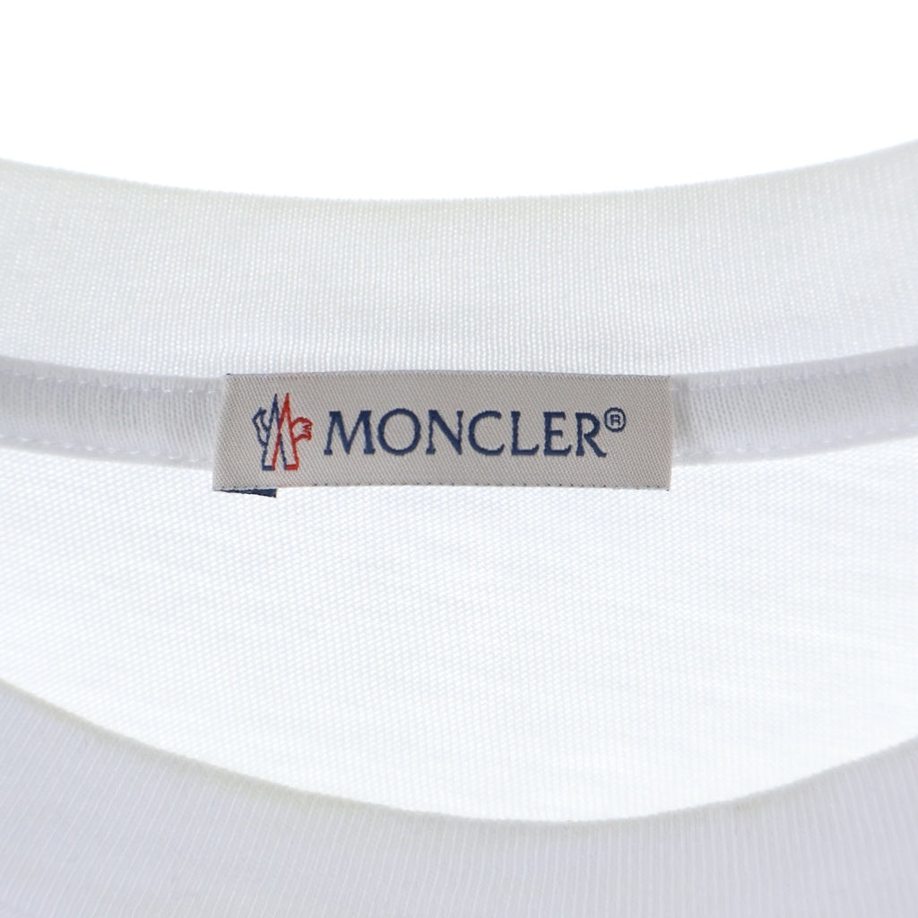 MONCLER(モンクレール) 23AW フロッキーロゴプリント クルーネック半袖Tシャツ カットソー ホワイト I20918C00047
