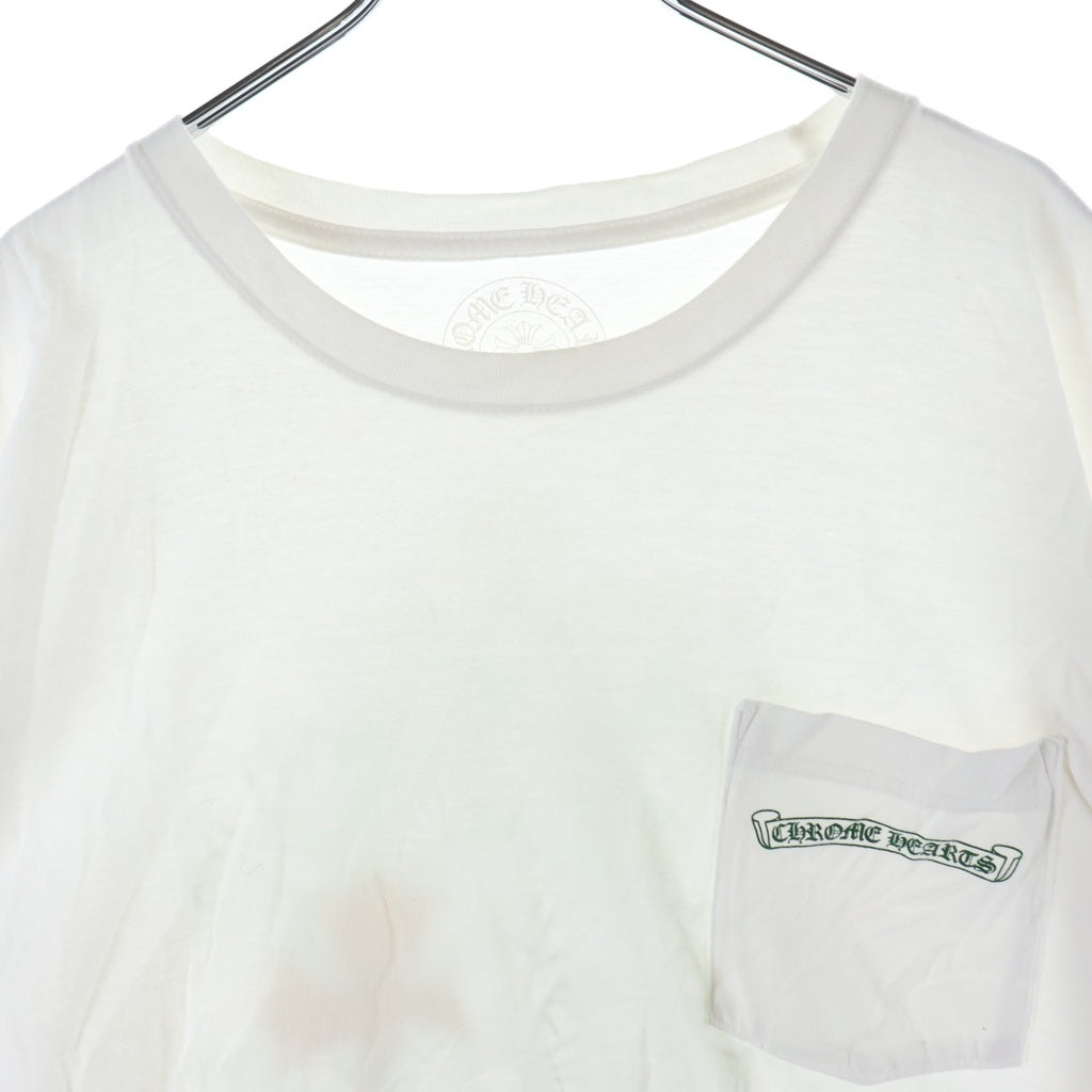 CHROME HEARTS(クロムハーツ) Back Cemetery CH S/S バックセメタリークロス プリント クルーネック 半袖Tシャツ カットソー ホワイト/グリーン