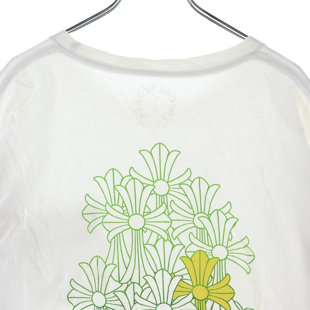 CHROME HEARTS(クロムハーツ) Back Cemetery CH S/S バックセメタリークロス プリント クルーネック 半袖Tシャツ カットソー ホワイト/グリーン