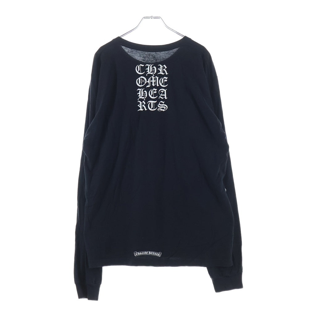 CHROME HEARTS(クロムハーツ) バーティカル プリント ポケット付き 長袖Tシャツ カットソー ブラック