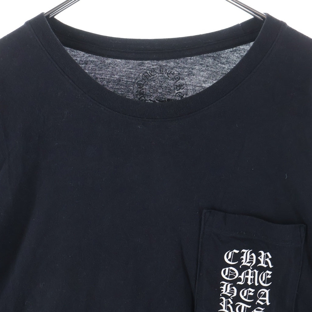 CHROME HEARTS(クロムハーツ) バーティカル プリント ポケット付き 長袖Tシャツ カットソー ブラック