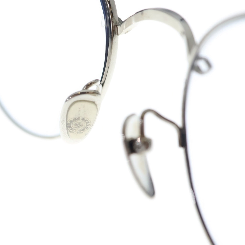 CHROME HEARTS(クロムハーツ) BUBBA-A クロステンプル メタルフレーム ラウンド サングラス アイウェア メガネ 眼鏡 シルバー/ブラック
