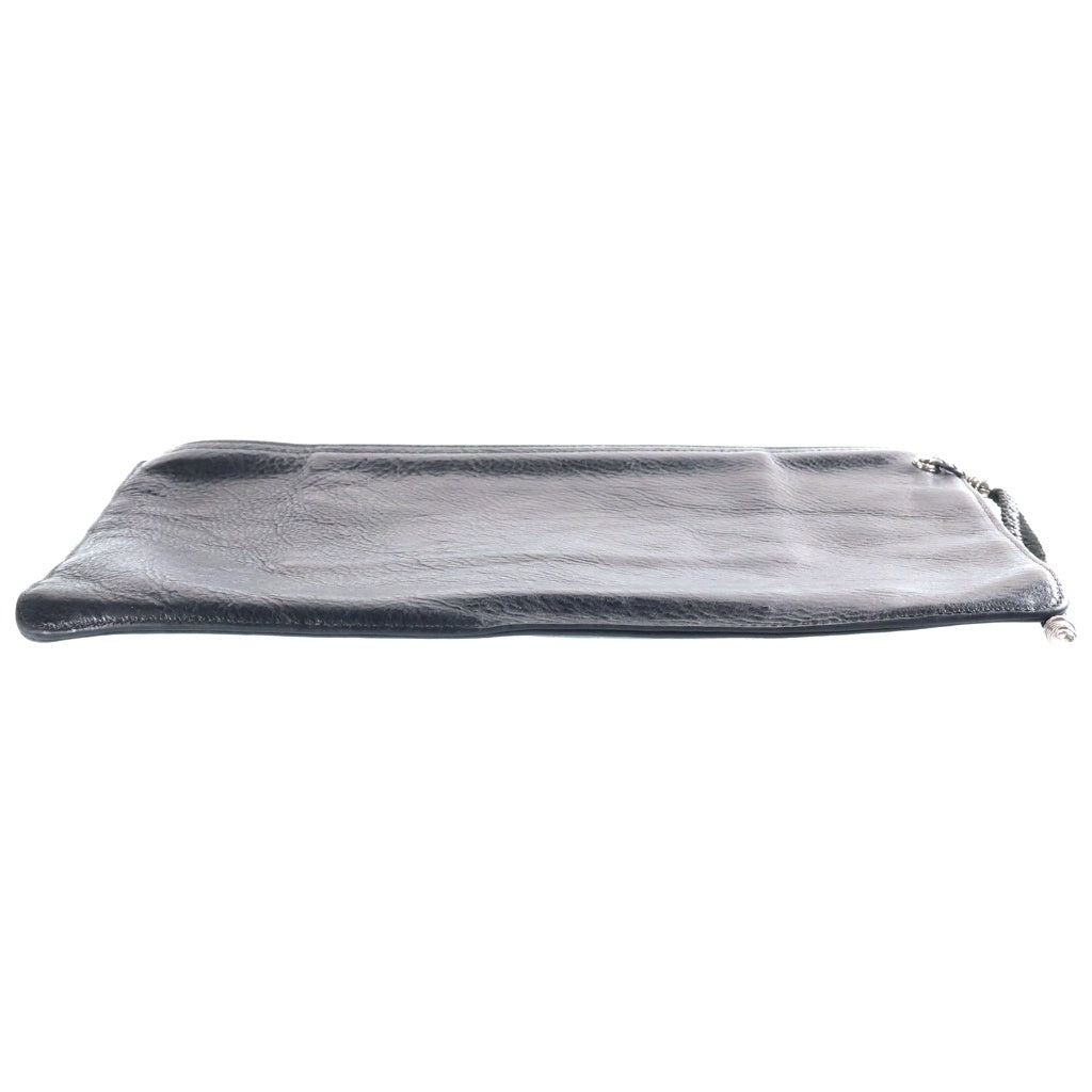 CHROME HEARTS(クロムハーツ) FLAT MED PLAIN プレーン クラッチバッグ スクロール レザーブレード ブラック