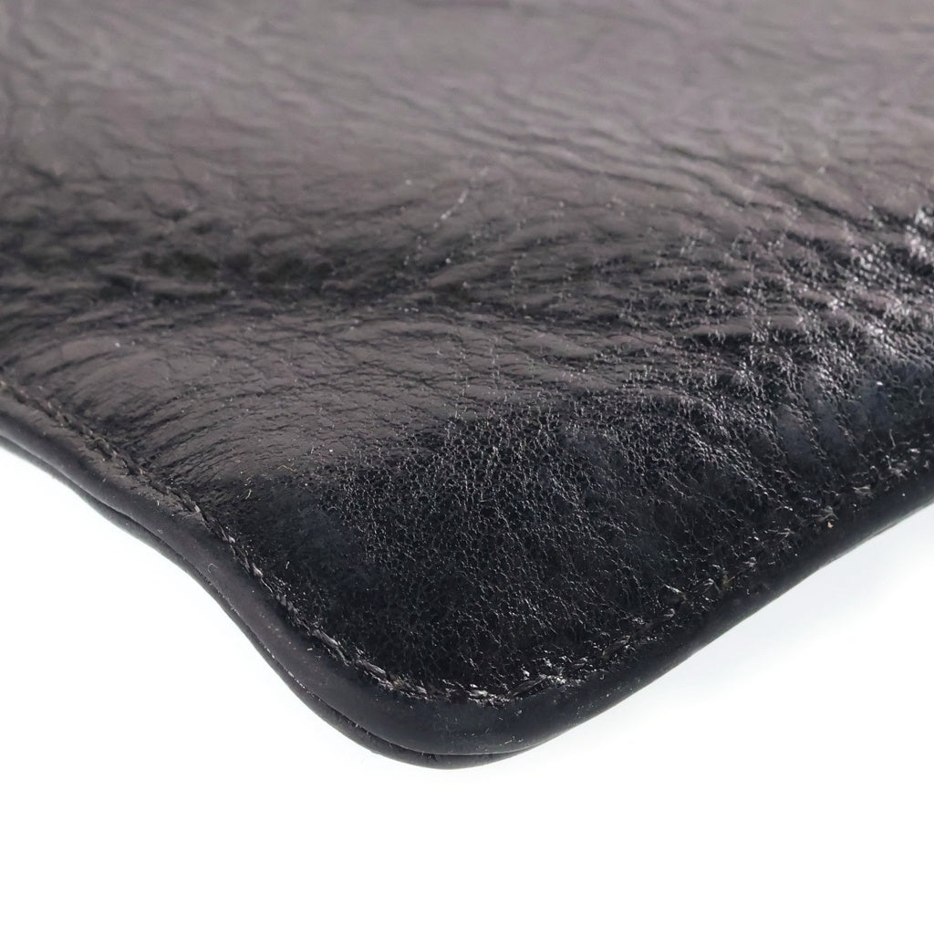 CHROME HEARTS(クロムハーツ) FLAT MED PLAIN プレーン クラッチバッグ スクロール レザーブレード ブラック