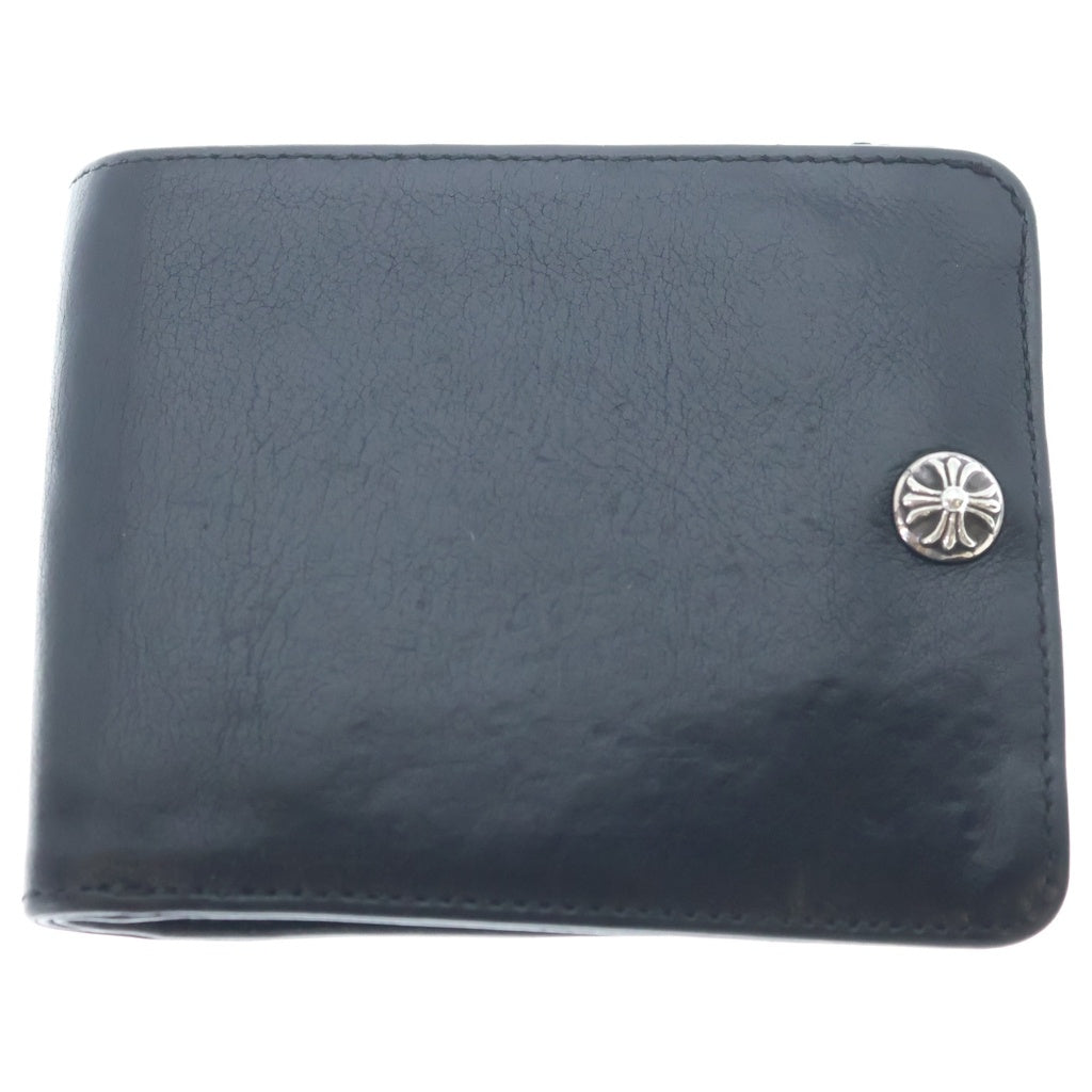 CHROME HEARTS(クロムハーツ) 1SNAP 1スナップ クロス ボールボタン レザーウォレット 財布 ブラック BCA361