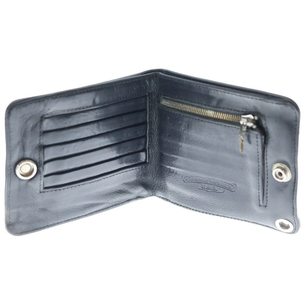 CHROME HEARTS(クロムハーツ) 1SNAP 1スナップ クロス ボールボタン レザーウォレット 財布 ブラック BCA361