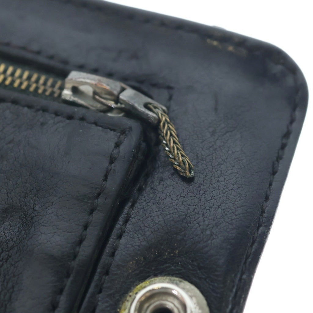 CHROME HEARTS(クロムハーツ) 1SNAP 1スナップ クロス ボールボタン レザーウォレット 財布 ブラック BCA361