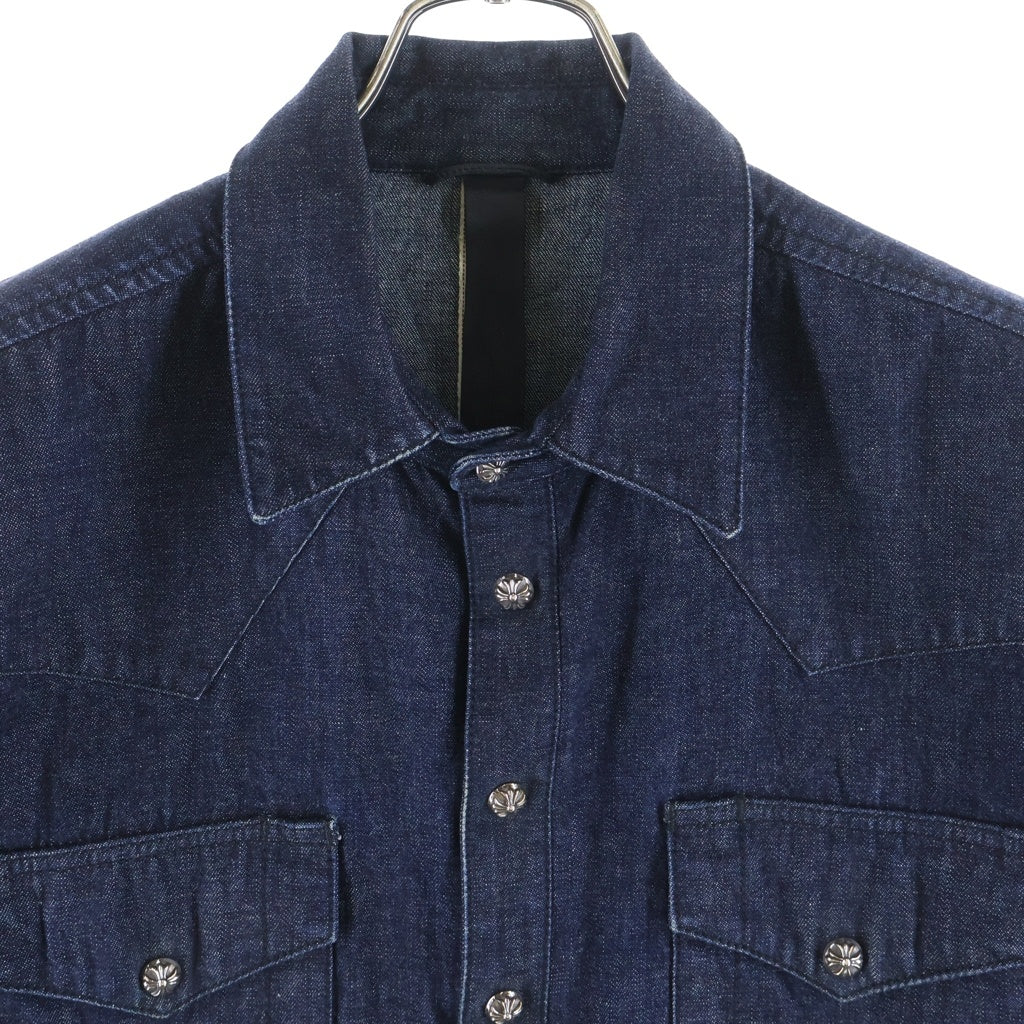 CHROME HEARTS(クロムハーツ) Y NOT DENIM WESTERN ワイノット デニムウエスタンシャツ クロスパッチ 長袖シャツ インディゴ JVP