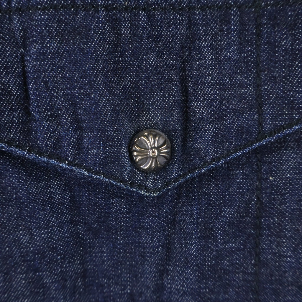CHROME HEARTS(クロムハーツ) Y NOT DENIM WESTERN ワイノット デニムウエスタンシャツ クロスパッチ 長袖シャツ インディゴ JVP