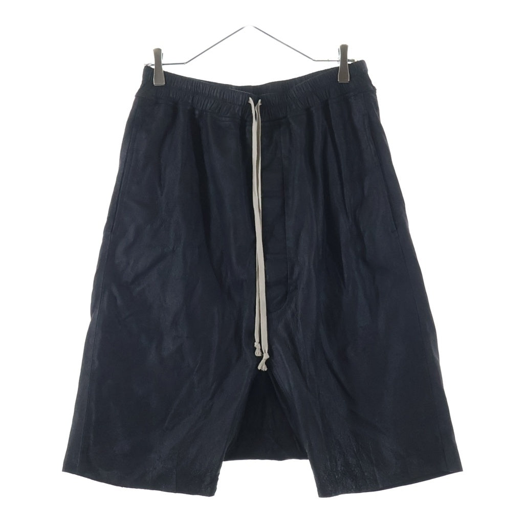 Rick Owens(リックオウエンス) RICK'S PODS SHORTS リックズ ポッズ レザー サルエル ショートパンツ ハーフパンツ ショーツ ブラック RU01E5384-LBA