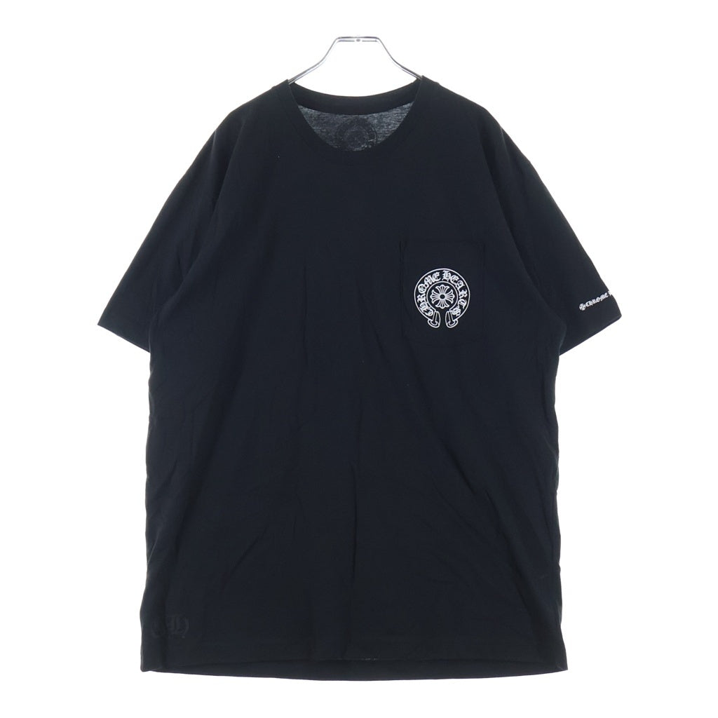 CHROME HEARTS(クロムハーツ) HORSESHOE S/S TEE ホースシュープリント ポケット半袖Tシャツ カットソー ブラック