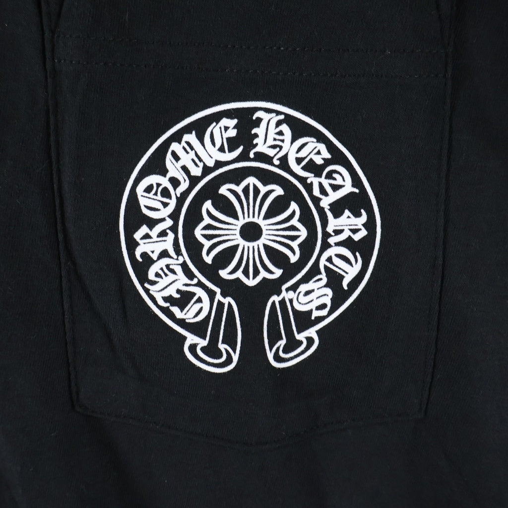 CHROME HEARTS(クロムハーツ) HORSESHOE S/S TEE ホースシュープリント ポケット半袖Tシャツ カットソー ブラック
