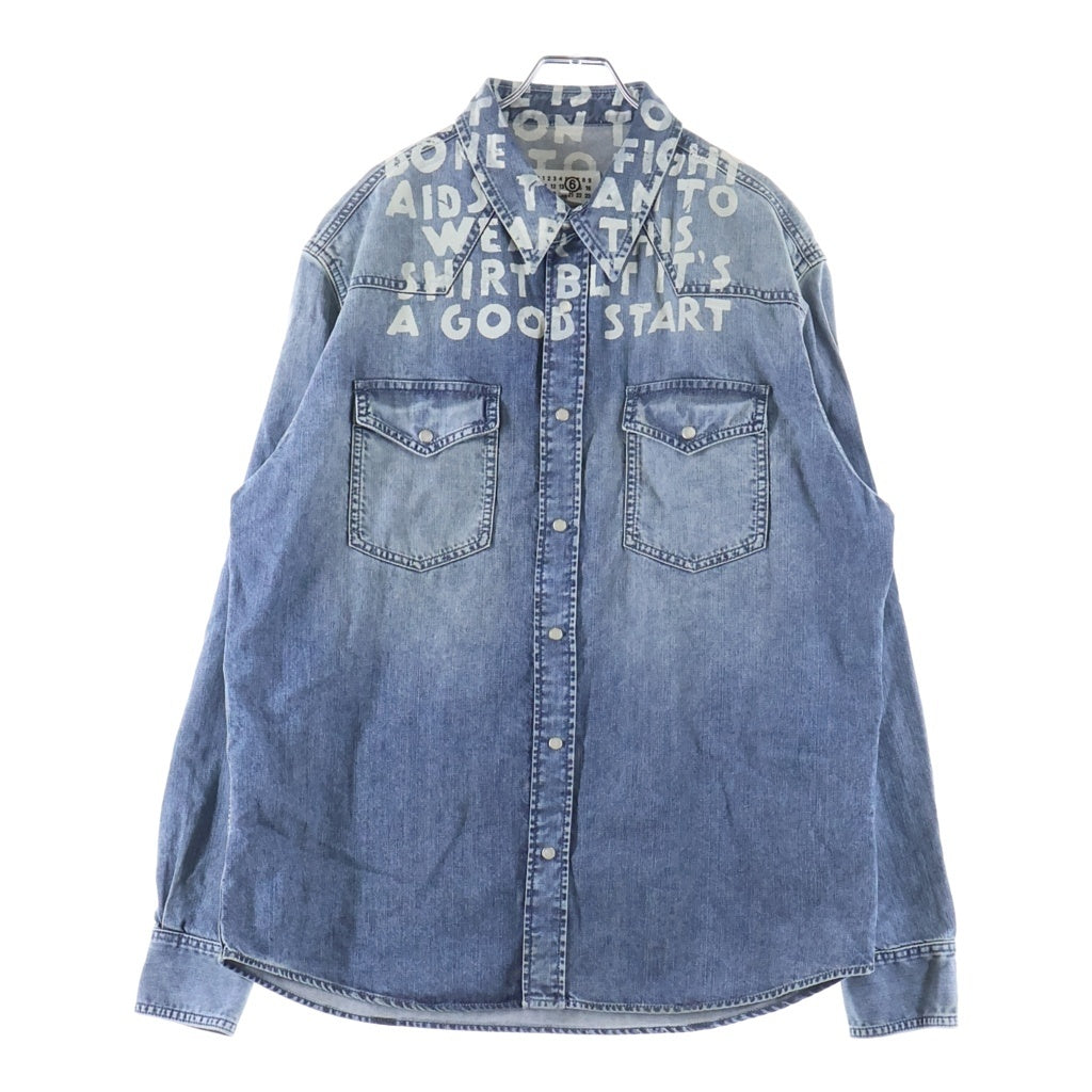 MM6 Maison Margiela(エムエムシックスメゾンマルジェラ) 25SS DENIM SIDA SHIRT ロングスリーブ HIV 長袖シャツ インディゴ SH2DT0018-M30029