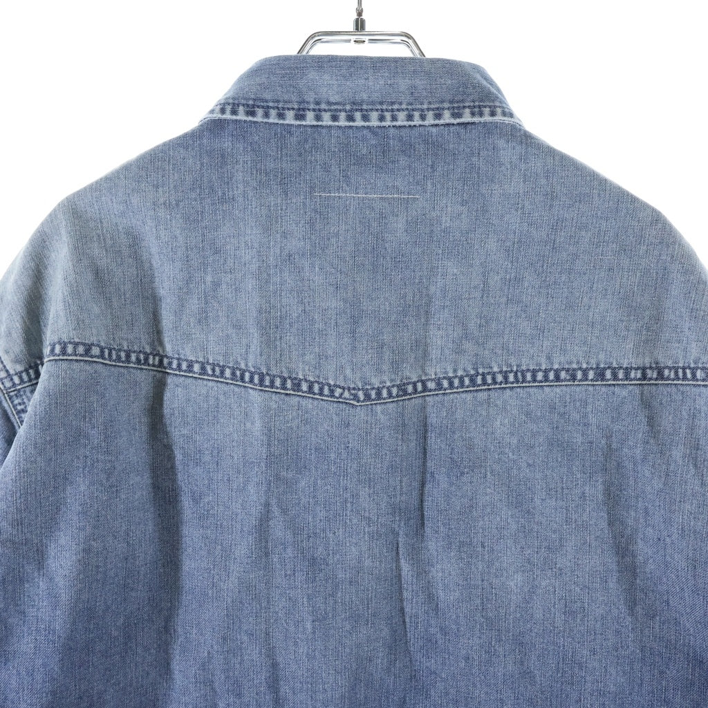 MM6 Maison Margiela(エムエムシックスメゾンマルジェラ) 25SS DENIM SIDA SHIRT ロングスリーブ HIV 長袖シャツ インディゴ SH2DT0018-M30029